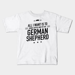 German Shepherd and coffee Kids T-Shirt